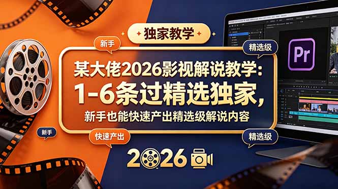 某大佬2026影视解说教学：AI润色克隆配音，新手过精选独家账号