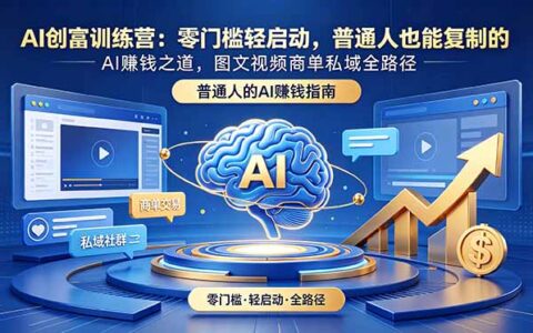 AI创富训练营：零门槛轻启动，普通人可复制的图文视频商单私域变现课
