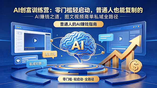 AI创富训练营:零门槛轻启动,普通人可复制的图文视频商单私域变现课 AI创富训练营:零门槛轻启动,普通人可复制的图文视频商单私域变现课