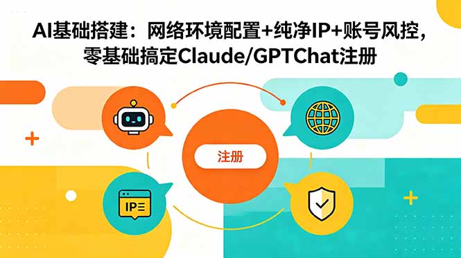 AI基础搭建:网络环境+纯净IP+账号风控,零基础搞定Claude/GPT注册 AI基础搭建:网络环境+纯净IP+账号风控,零基础搞定Claude/GPT注册