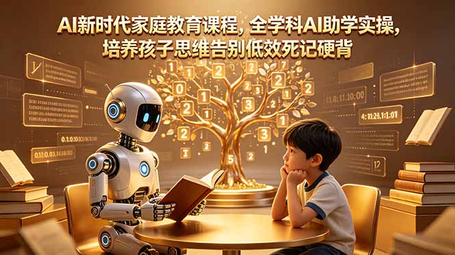 AI时代家庭教育全学科实操课，培养孩子思维告别死记硬背