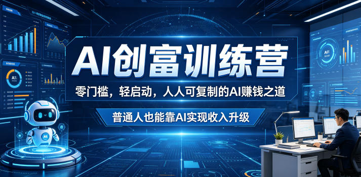 AI创富训练营：零门槛轻启动，普通人靠AI图文视频变现增收