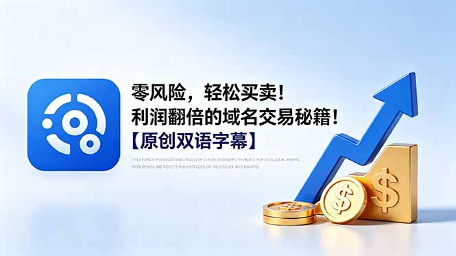风险可控域名交易秘籍，低价收购高价转售利润翻倍【双语字幕】