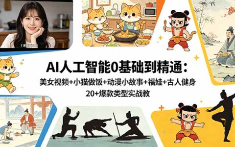 AI人工智能0基础到精通：20+爆款视频实战，DeepSeek+剪映自媒体起号全流程