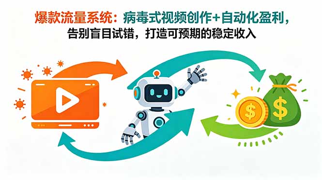 爆款流量系统：病毒视频+自动化盈利，告别试错打造稳定收入