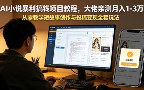 AI小说蓝海项目教程，变现1-3万，番茄平台短故事创作变现全攻略
