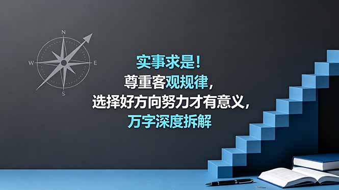 付费文章：实事求是尊重客观规律选对方向，万字拆解认知与趋势工具