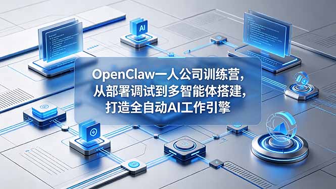 OpenClaw一人公司训练营：多智能体部署与Skills定制，打造自动化AI工作引擎