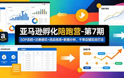 亚马逊孵化陪跑营第7期：SOP流程+选品避坑+数据分析，新手千单实战打法