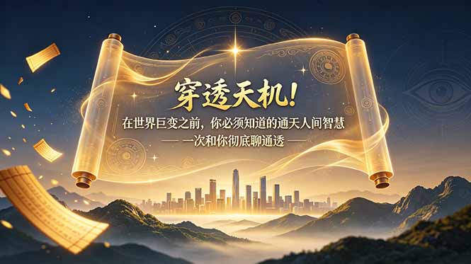 付费文章：世界巨变前必知的通天智慧，华夏儿女如何布局应对