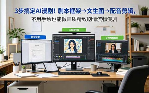3步搞定AI漫剧！剧本框架→文生图→配音剪辑，零基础也能做精致剧情漫剧