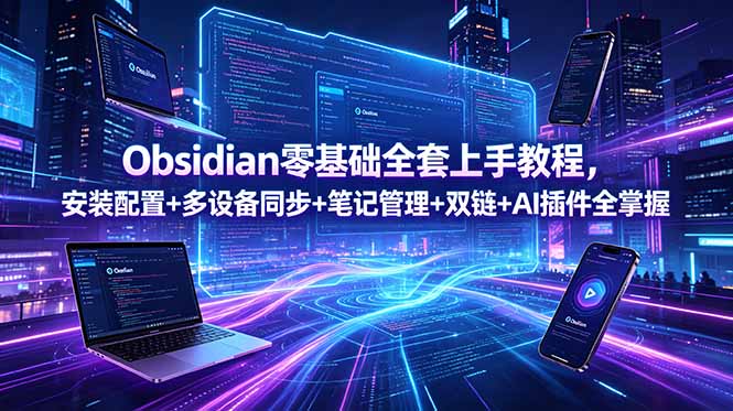 Obsidian零基础教程:安装同步+笔记管理+AI插件全掌握 Obsidian零基础教程:安装同步+笔记管理+AI插件全掌握