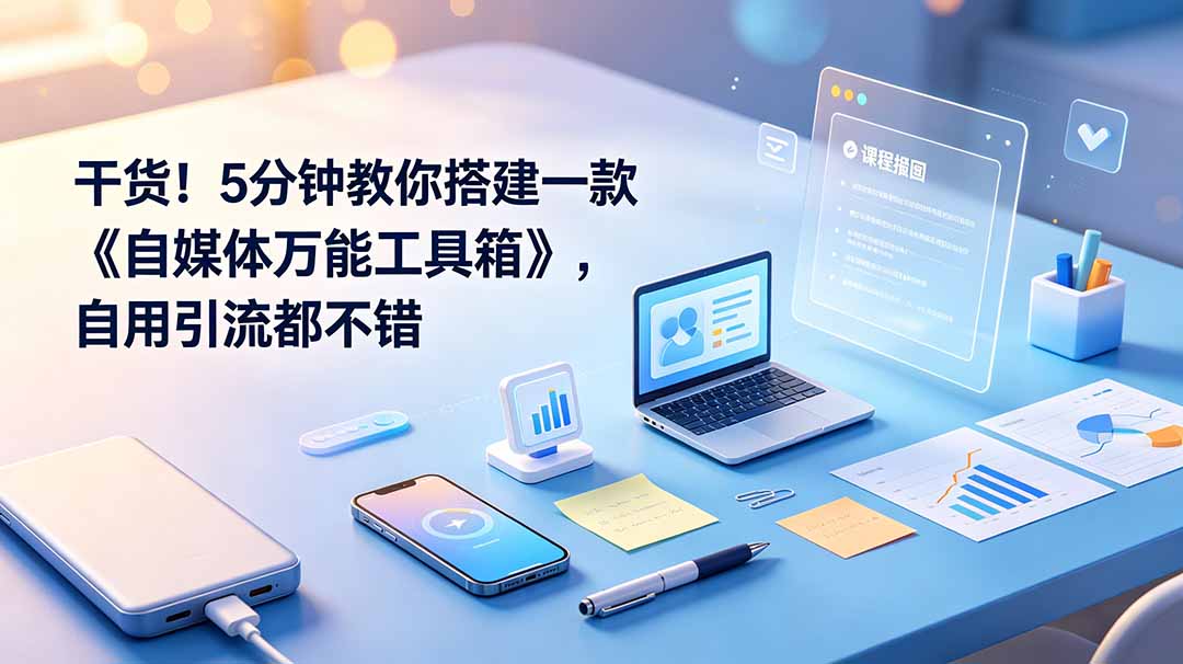 干货！5分钟搭建自媒体万能工具箱，低成本引流变现教程