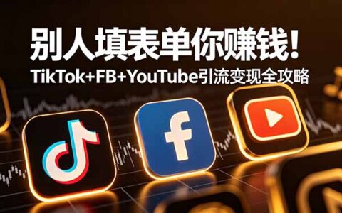 别人填表单你赚钱！TikTok+FB+YouTube引流变现全攻略