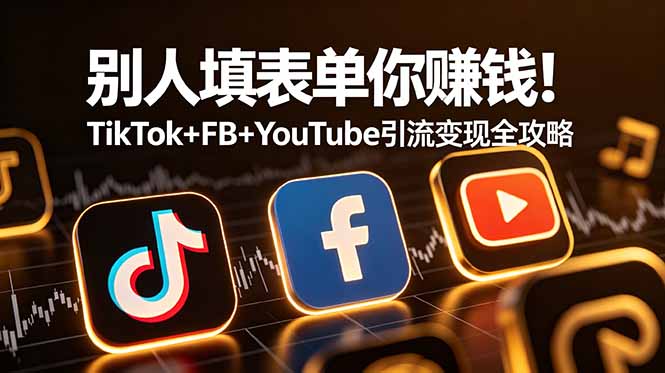 别人填表单你赚钱!TikTok+FB+YouTube引流变现全攻略 别人填表单你赚钱!TikTok+FB+YouTube引流变现全攻略