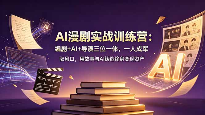 AI漫剧实战训练营：编剧+AI+导演一人成军，零基础打造变现资产