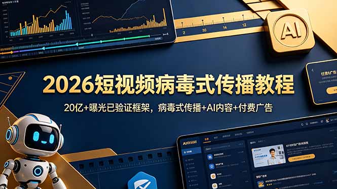 2026短视频病毒式传播教程：20亿曝光+AI内容+付费广告框架