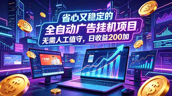 自动化广告G机项目，居家变现200方法，无需人工值守稳定创收