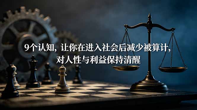 付费文章：9个认知，帮职场新人看透人性与利益，减少被算计