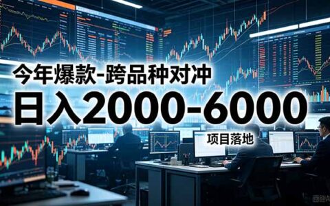 跨品种对冲变现200步骤0+，2026新风口创业项目落地实操