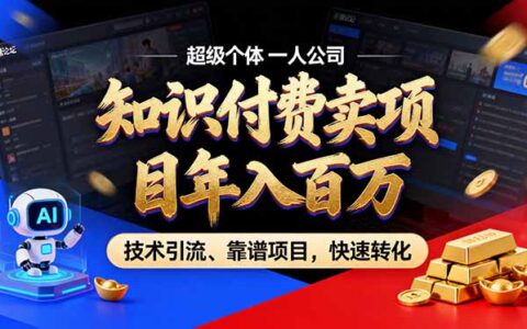 2026年普通人卖项目年入百万：零基础知识付费变现全攻略