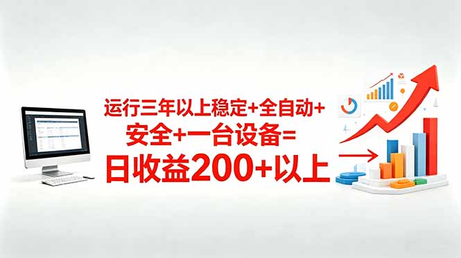 三年以上稳定自动化项目,一台设备变现200方法无风险 三年以上稳定自动化项目,一台设备变现200方法无风险
