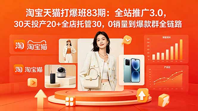 2026淘宝全站推广3.0:30天投产20+爆款群托管实操 2026淘宝全站推广3.0:30天投产20+爆款群托管实操