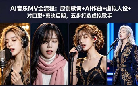 AI音乐MV全流程：Suno作曲+即梦AI人设+对口型，零基础打造虚拟歌手
