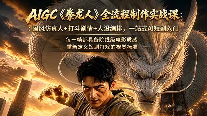 AIGC《豢龙人》实战课：国风仿真人短剧+打斗剧情+Seedance2.0，AI人设编排入门