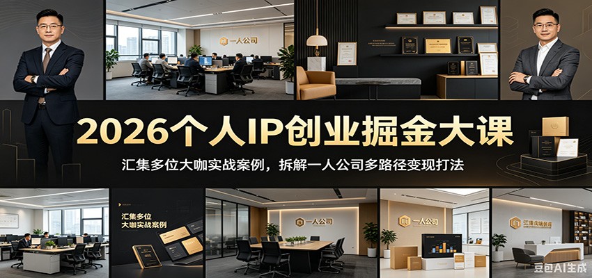 2026个人IP创业大课：刘思毅等大咖拆解一人公司多路径变现打法
