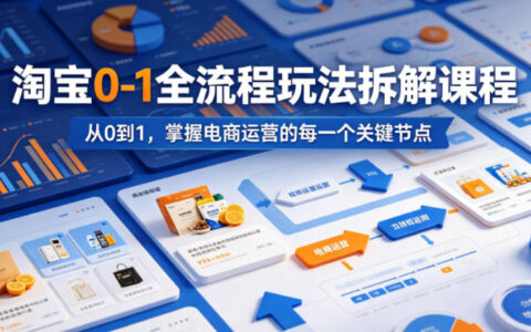 2026 淘宝0-1全流程玩法拆解，新手选品测款打标实操课