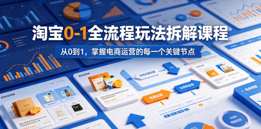 2026 淘宝0-1全流程玩法拆解，新手选品测款打标实操课
