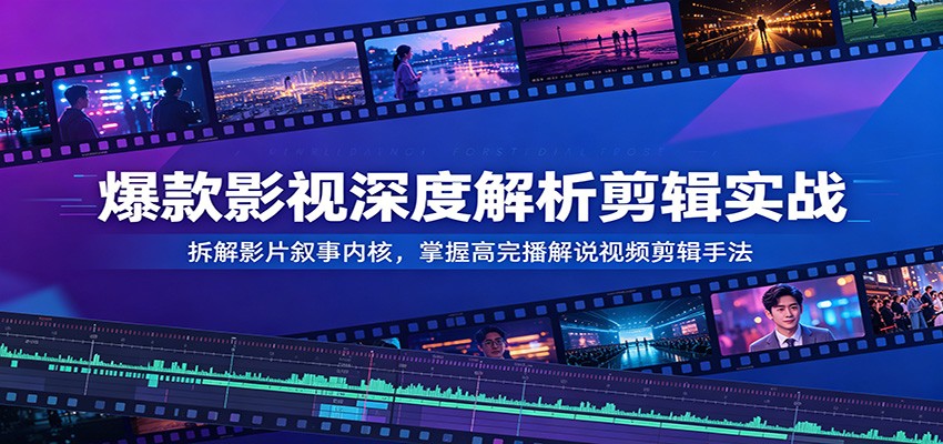 爆款影视深度解析剪辑实战：拆解叙事内核，掌握高完播解说技巧