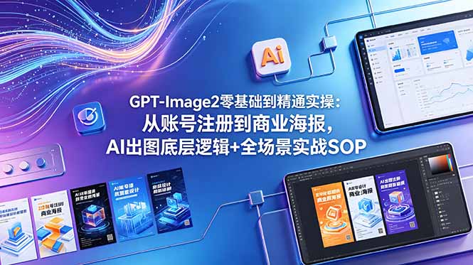GPT-Image2零基础到精通：账号注册+商业海报+AI出图底层逻辑全实战