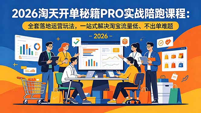 2026淘天开单秘籍PRO实战陪跑：无界推广+手淘搜索爆款运营全攻略