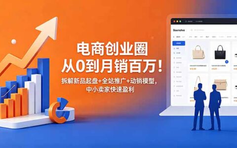 电商创业圈0到月销百万！新品起盘+全站推广+动销模型实战