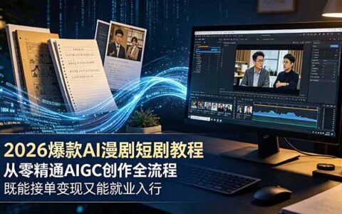 2026 AI漫剧短剧教程 零基础AIGC创作变现 提示词公式+求职面试全流程