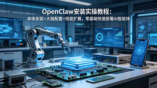OpenClaw安装教程:本体+大脑+技能部署,零基础快速搭建AI智能体 OpenClaw安装教程:本体+大脑+技能部署,零基础快速搭建AI智能体