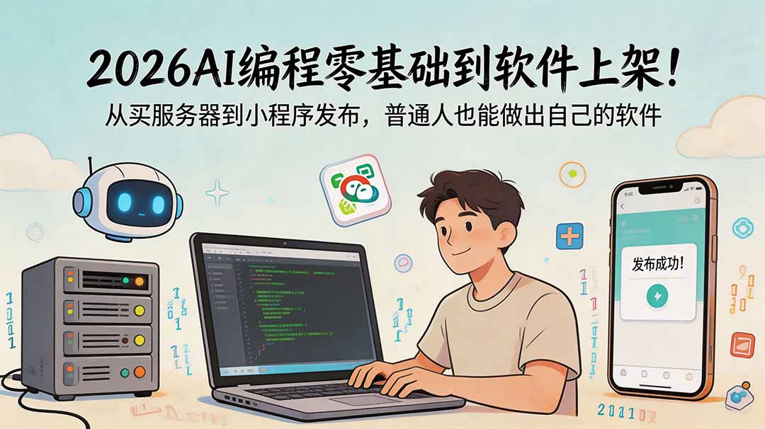 2026零基础AI编程：从服务器到小程序上架全流程