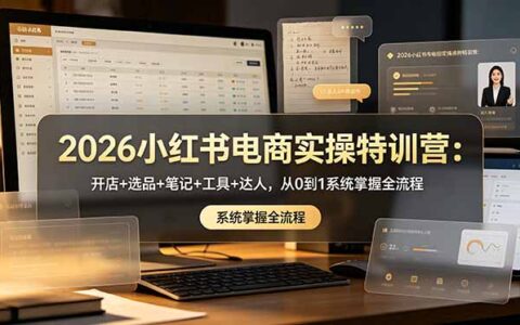 2026小红书电商特训营：开店选品笔记工具达人全流程实操