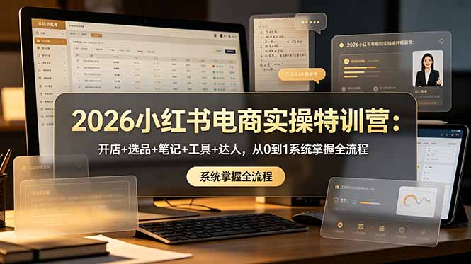 2026小红书电商特训营：开店选品笔记工具达人全流程实操