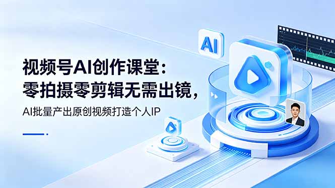 视频号AI创作课堂：零基础用AI批量产出原创视频，打造个人IP