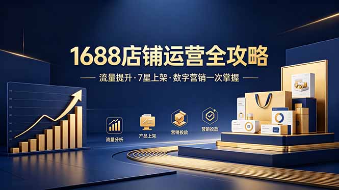 1688店铺运营实战：7星上架+数字营销+自然流量全套技能