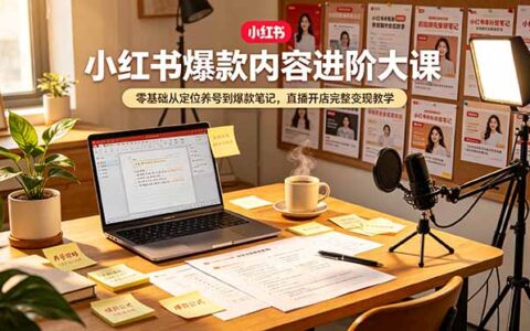 2026 小红书爆款进阶课：零基础养号到直播变现全攻略