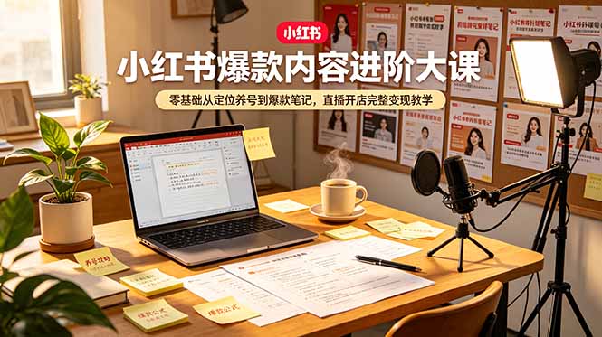 2026 小红书爆款进阶课：零基础养号到直播变现全攻略