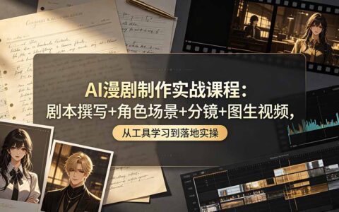 AI漫剧实战课：剧本分镜+图生视频，零基础学AI创作完整漫剧