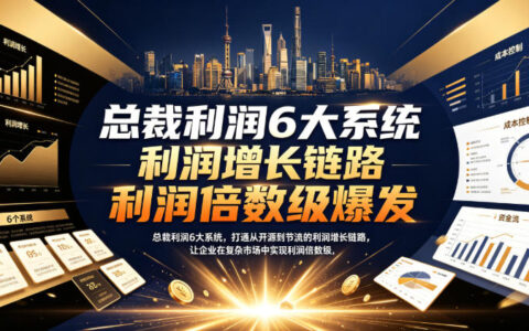 总裁利润6大系统：低成本获客+薪酬激励，破解企业生死劫，利润翻3倍