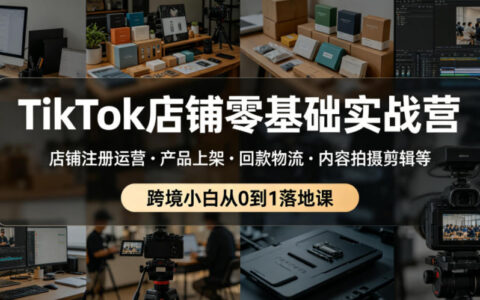 TikTok店铺零基础实战营，跨境小白从0到1落地运营课