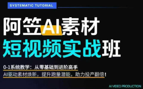 AI视频素材实战班：0-1系统教学，爆改原创提升投产