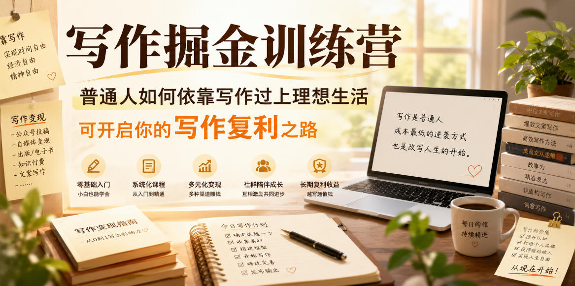 写作掘金训练营:普通人靠公众号爆款排版与标题实现写作复利(6月更新) 写作掘金训练营:普通人靠公众号爆款排版与标题实现写作复利(6月更新)